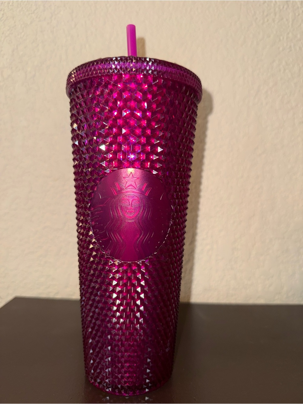 Starbucks Fuchsia Studded Cold Cup with Straw